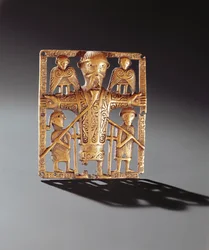 Korsfästelseplakett, Clonmacnoise, County Offaly, vikingatid, 10-11-talet (brons)